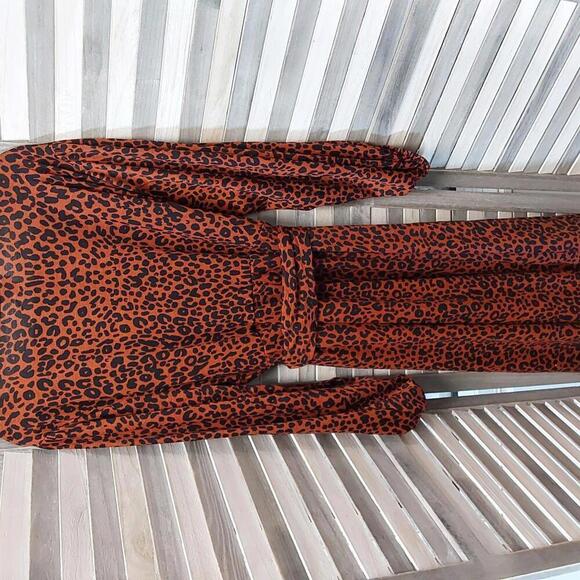 Women's Balloon Long Sleeve Knit V-Neck Faux Wrap MIDI Dress | Ava & Viv | 3X - Picture 10 of 11